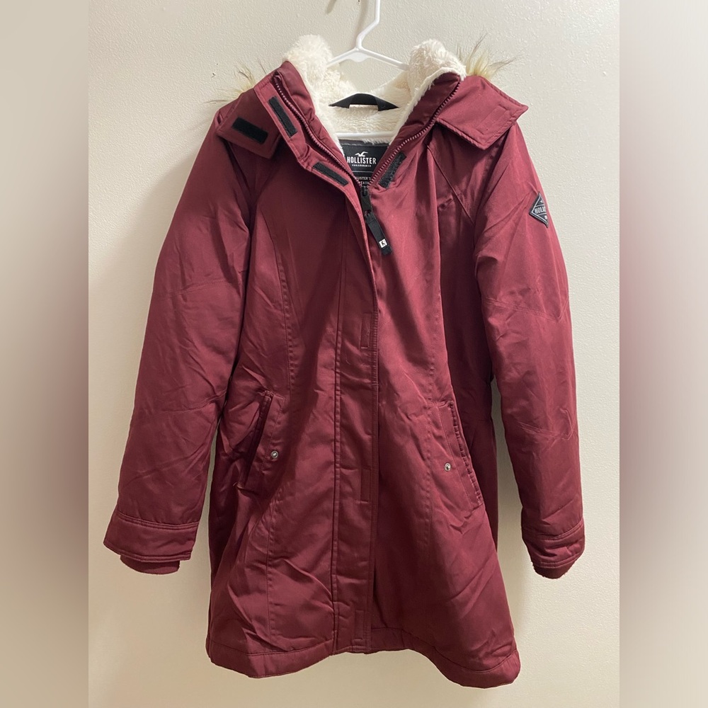 Hollister Thermore Burgundy Coat Parka